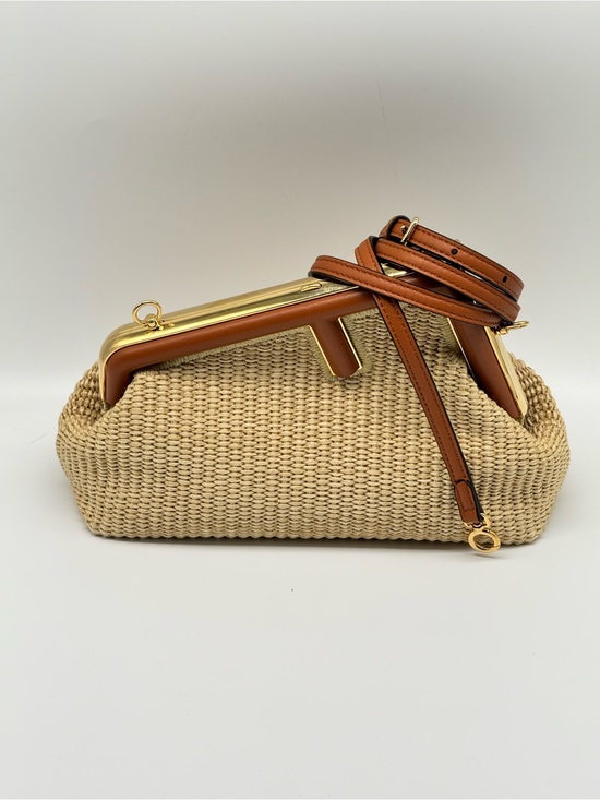 Fendi Handbags - Fendi First Raffia Small Crossbody/Clutch